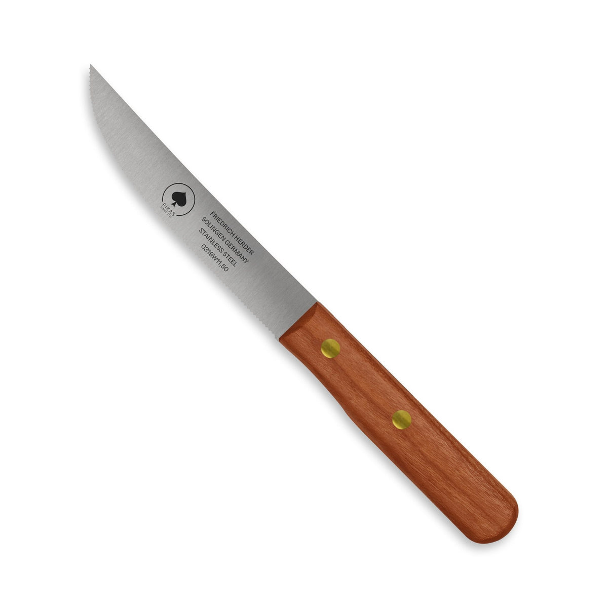 Steakmesser mit Kirschholzgriff, Wellenschliff, 15,5 cm Klinge