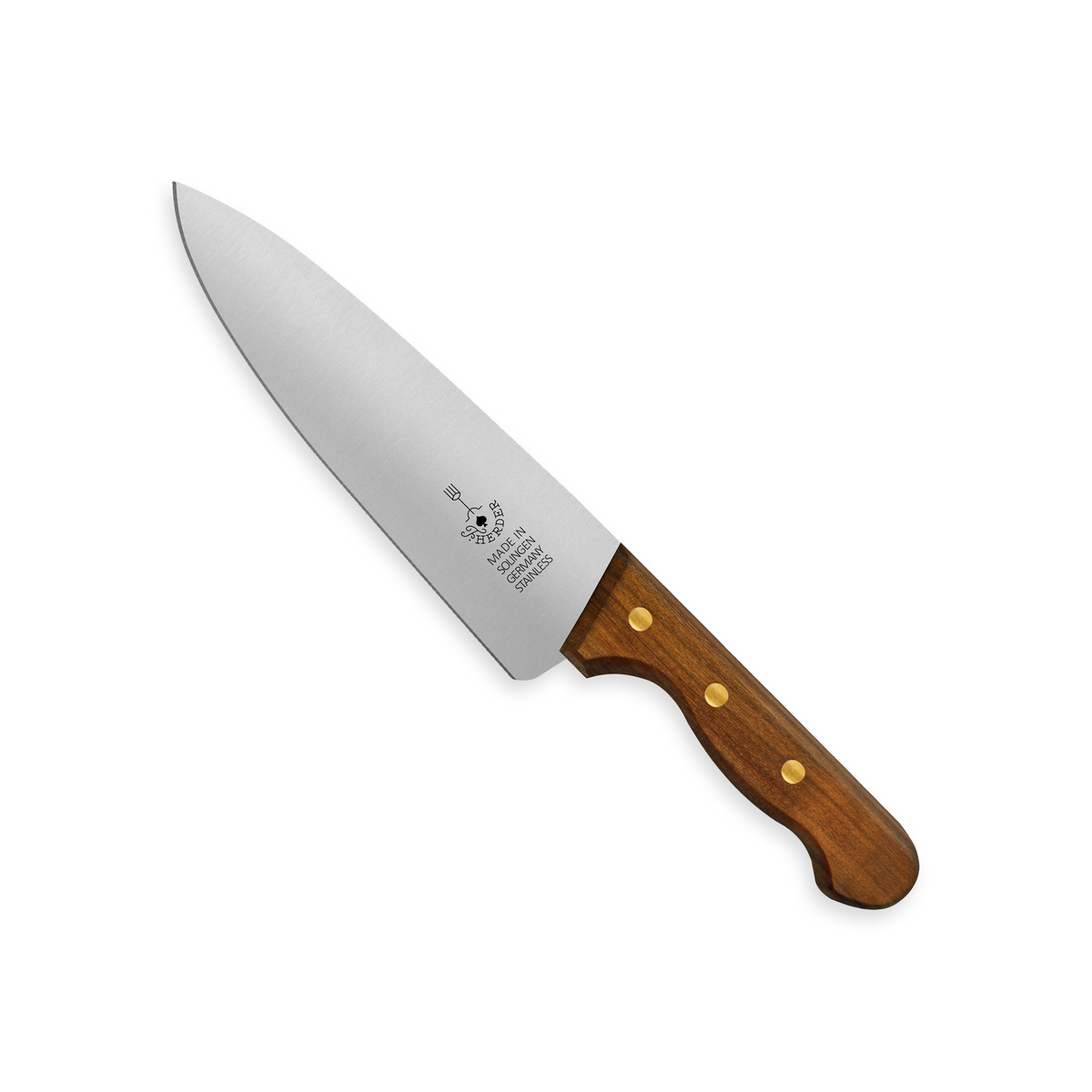 Kochmesser mit Walnussgriff und 21 cm Klinge aus Solingen