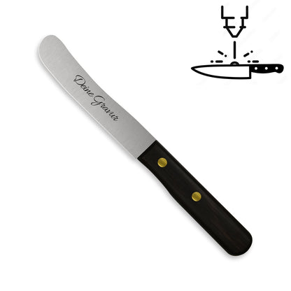 Buckelsmesser / Frühstücksmesser - Eigene Gravur mit Mooreichengriff