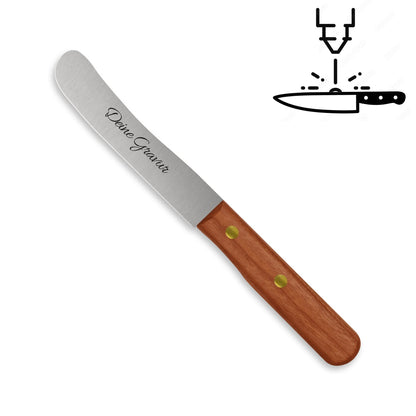 Buckelsmesser / Frühstücksmesser - Eigene Gravur mit Kirschholzgriff