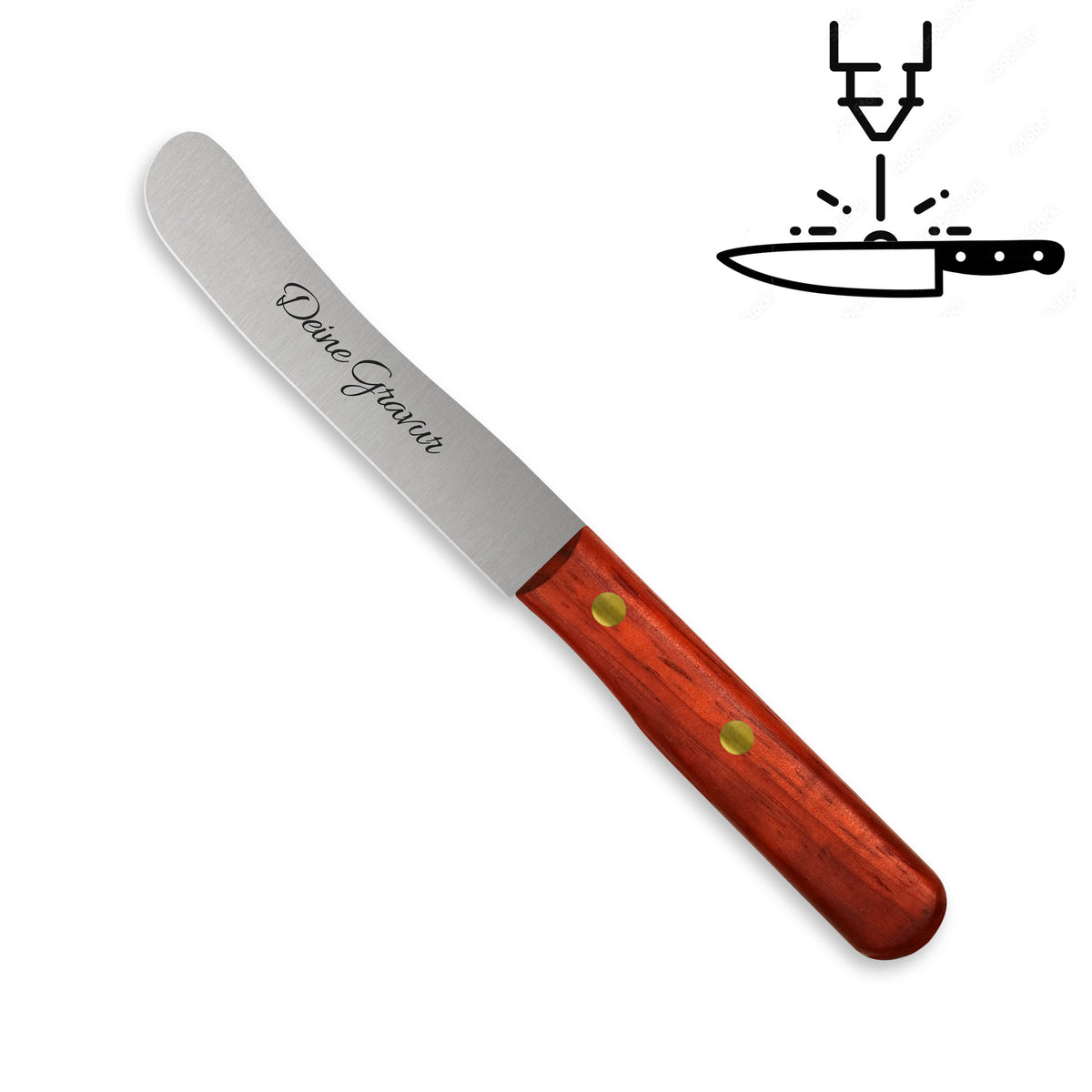 Buckelsmesser / Frühstücksmesser - Eigene Gravur mit Padoukgriff aus Solingen