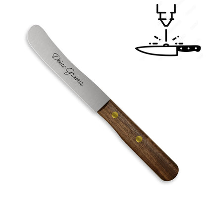 Buckelsmesser / Frühstücksmesser - Eigene Gravur mit Walnussgriff aus Solingen