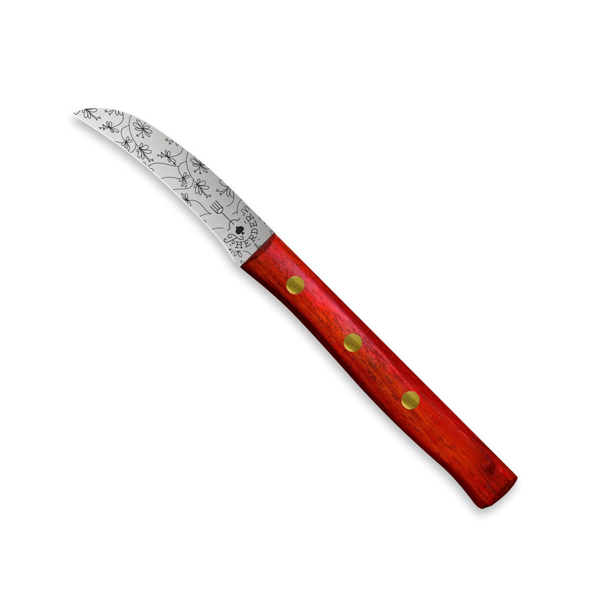 Zöppken Style Hohle Wate Rostfrei, Padoukgriff, Rankengravur, 7 cm Klinge