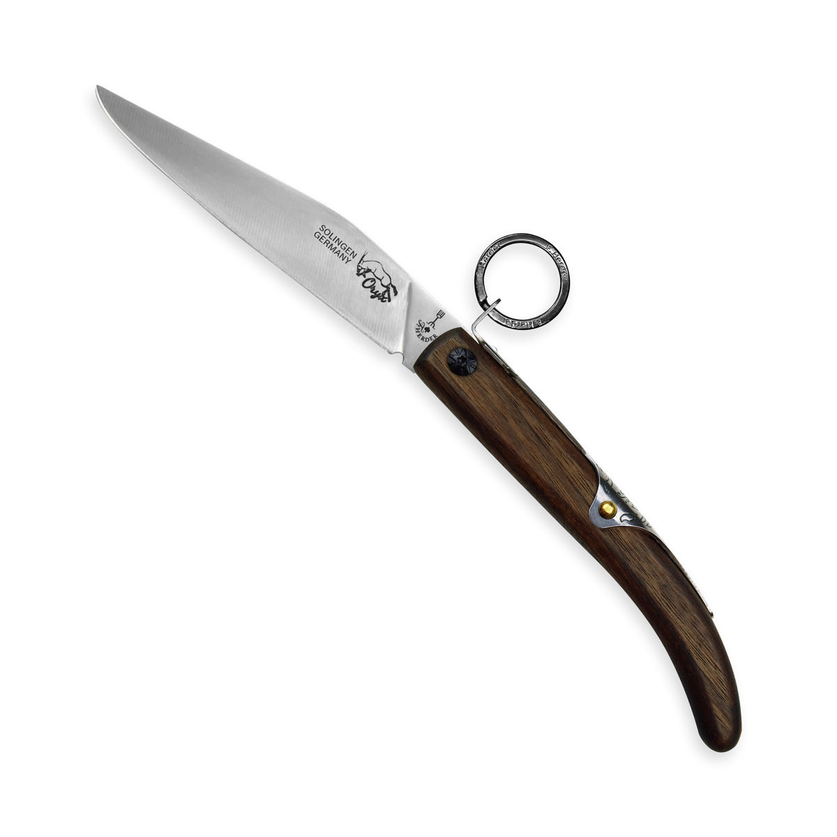 Oryx Taschenmesser mit Walnussgriff, Carbonstahl, 11 cm Klinge