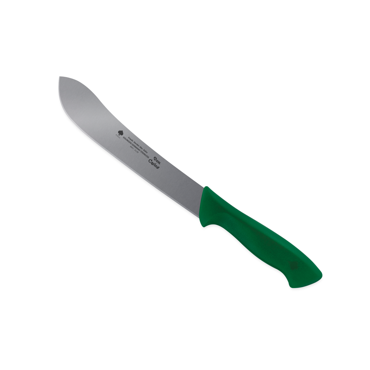 Abhäutemesser Don Carlos von F. HERDER mit 21 cm Klinge und grünem Kunststoffgriff