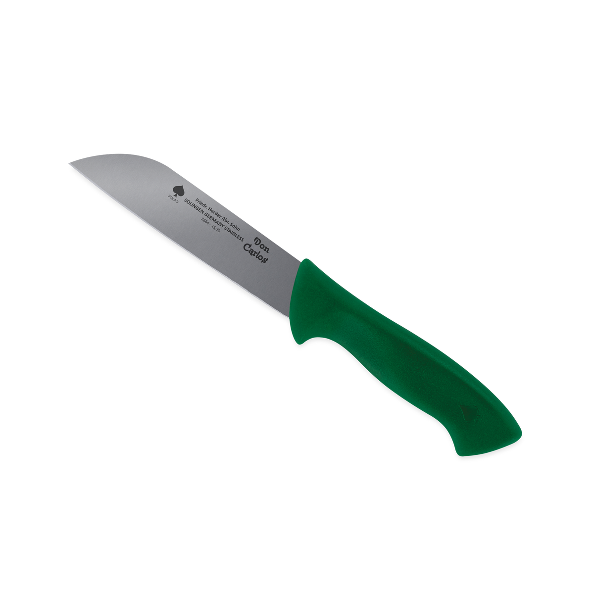 Gemüsemesser Don Carlos von F. HERDER mit 15,5 cm Klinge und grünem Kunststoffgriff