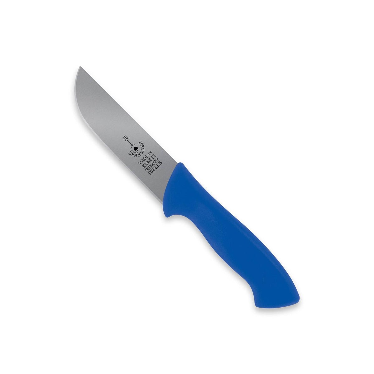 Fleischermesser / Schlachtmesser mit blauem Kunststoffgriff, 14 cm Klinge