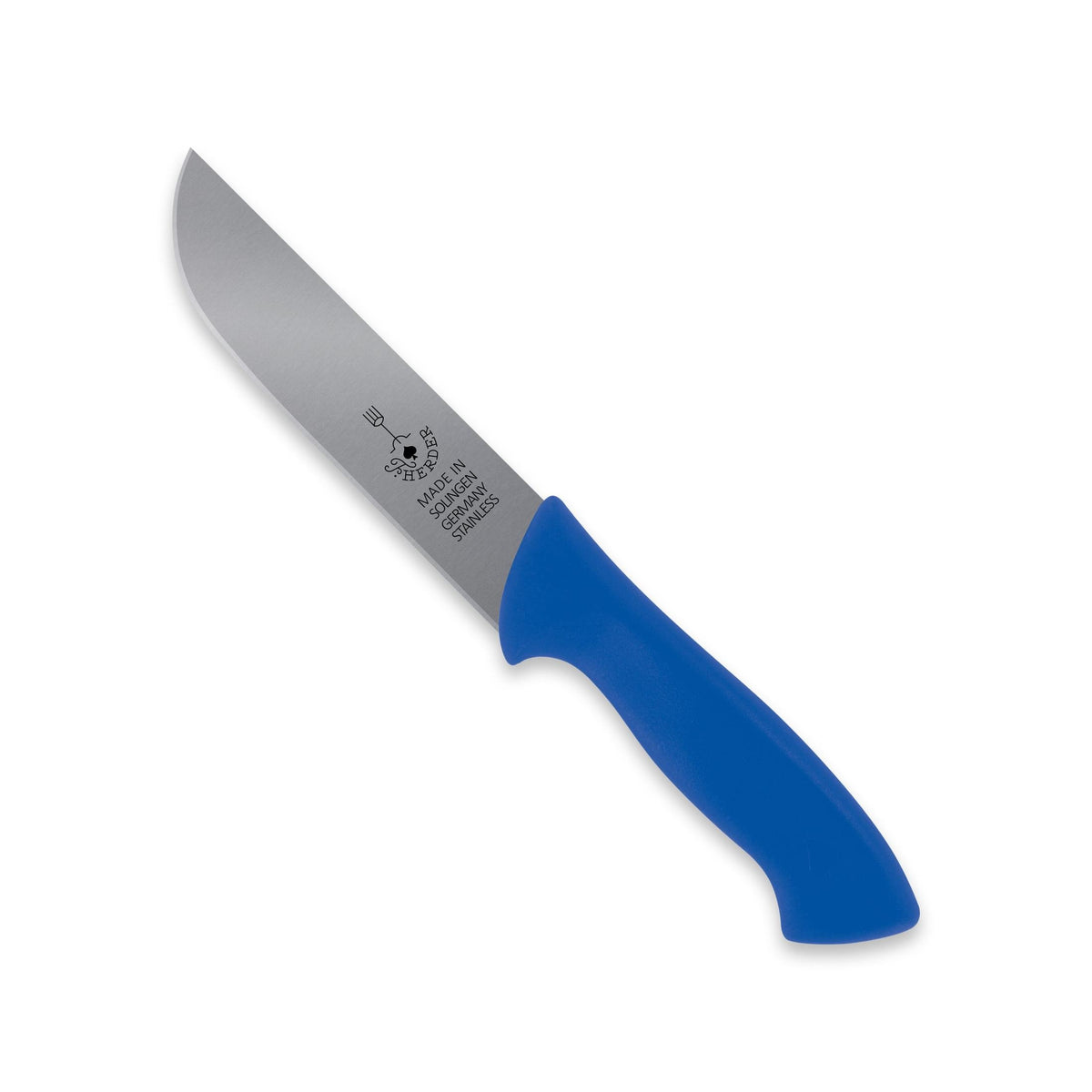 Fleischermesser / Schlachtmesser mit blauem Kunststoffgriff, 16 cm Klinge