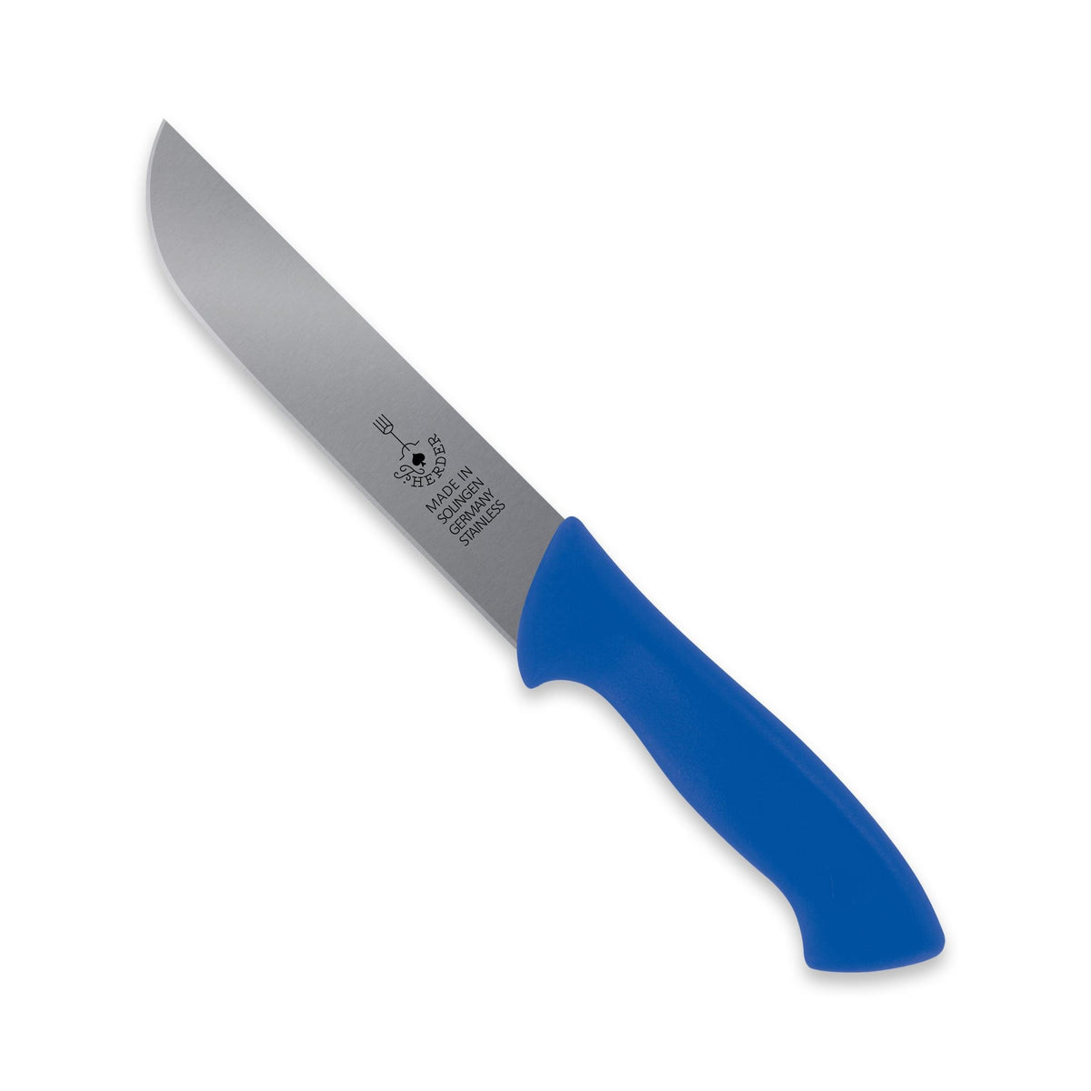 Fleischermesser / Schlachtmesser mit blauem Kunststoffgriff, 18 cm Klinge