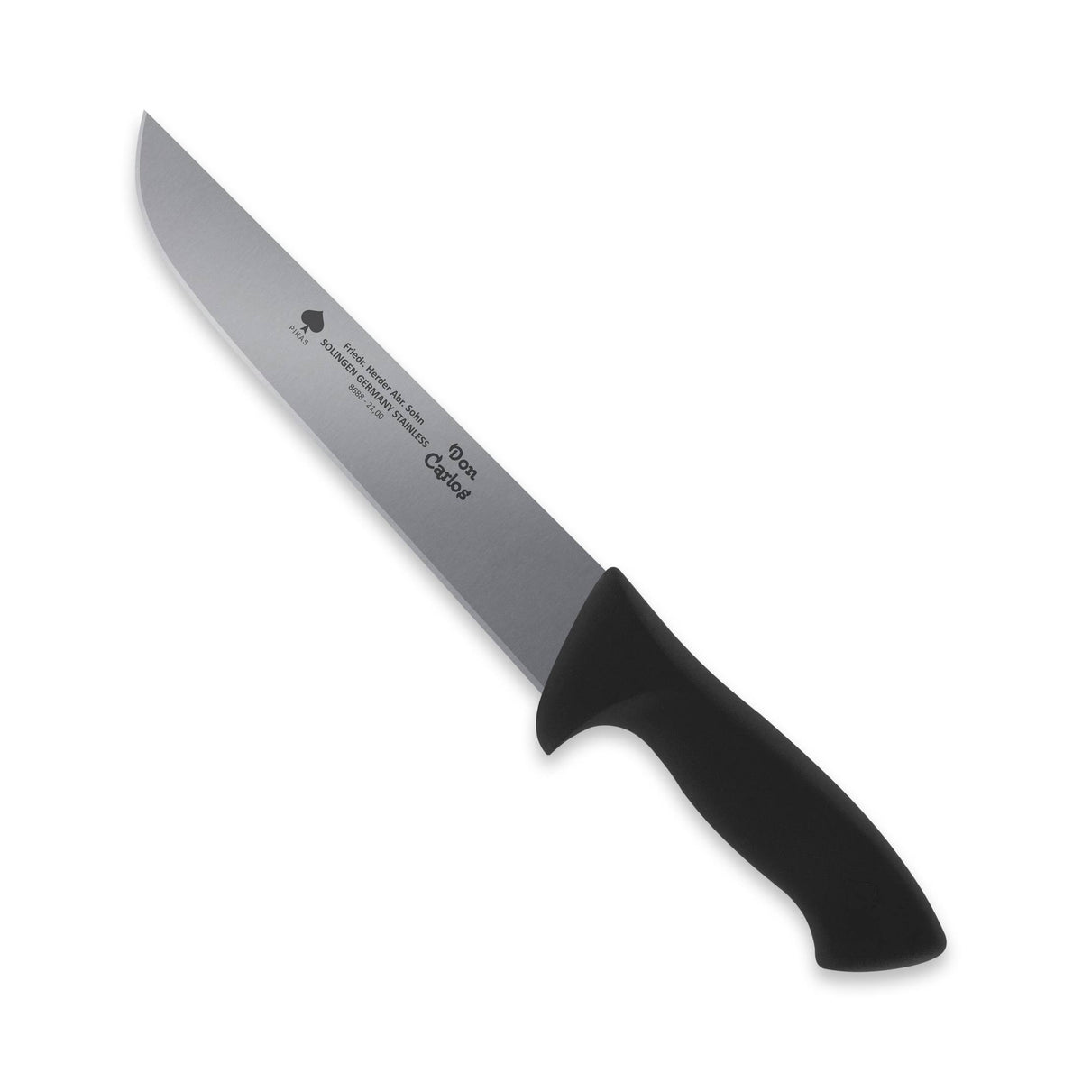Fleischermesser / Schlachtmesser mit schwarzem Kunststoffgriff, 21 cm Klinge