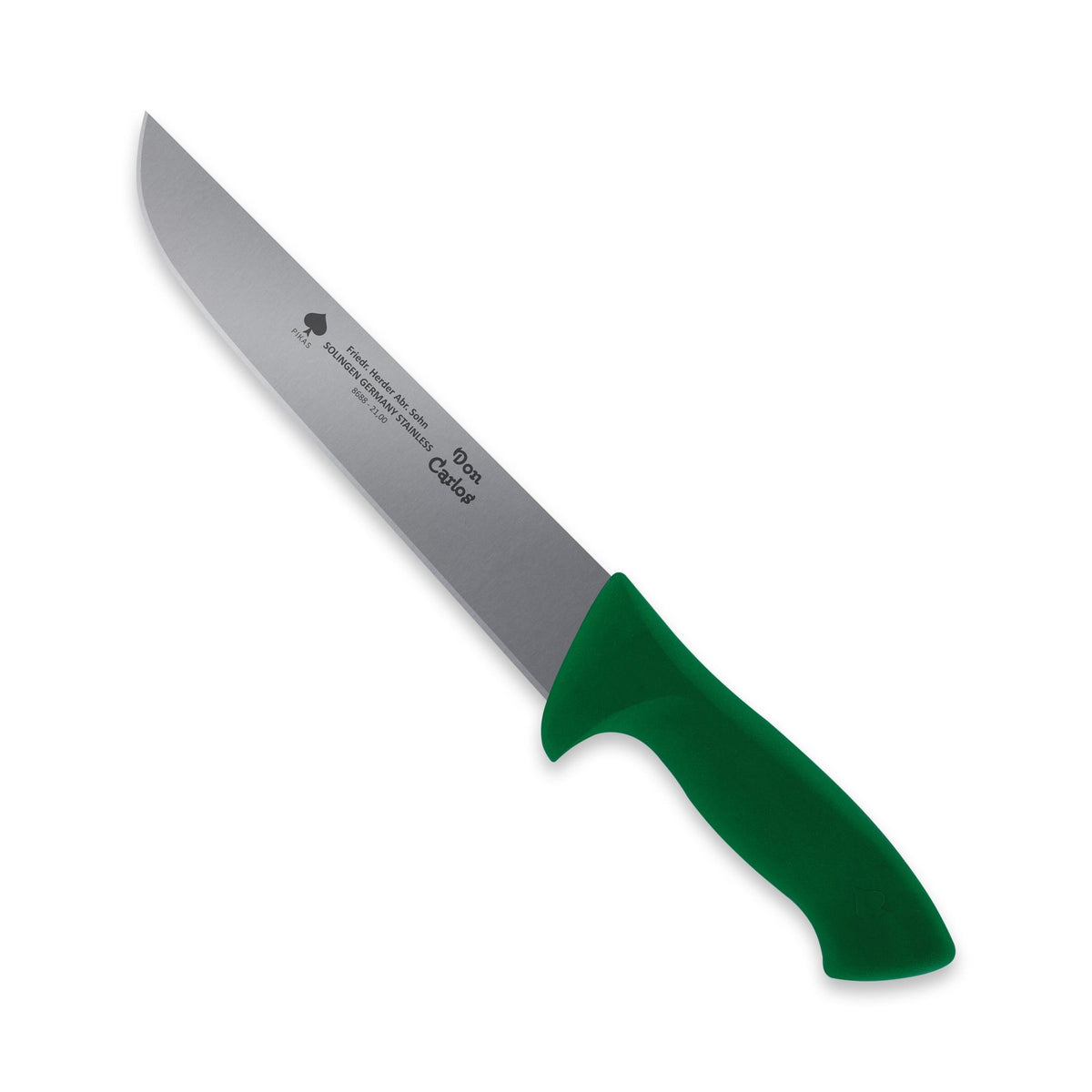 Fleischermesser / Schlachtmesser mit grünem Kunststoffgriff, 21 cm Klinge