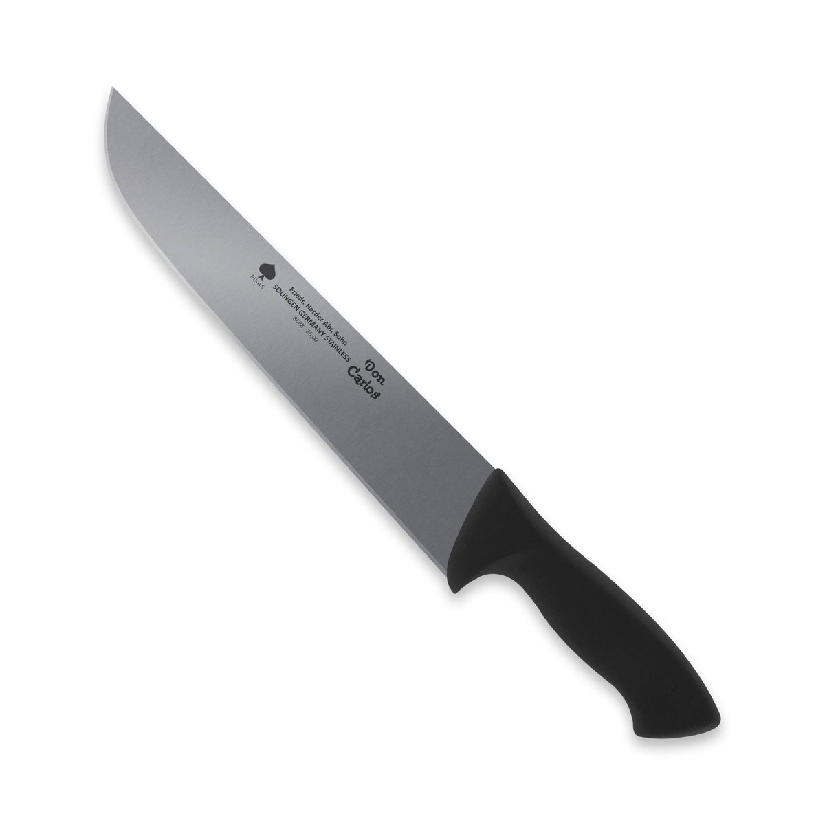 Fleischermesser / Schlachtmesser mit schwarzem Kunststoffgriff, 26 cm Klinge