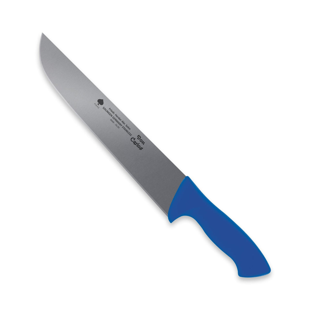 Fleischermesser / Schlachtmesser mit blauem Kunststoffgriff, 26 cm Klinge