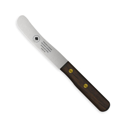 Frühstücksmesser Buckelsmesser aus Solingen mit Räuchereiche Holzgriff und Glattschliff – traditionelles Solingen Messer für Brot und Frühstück, 11 cm Klinge (Variante 1)