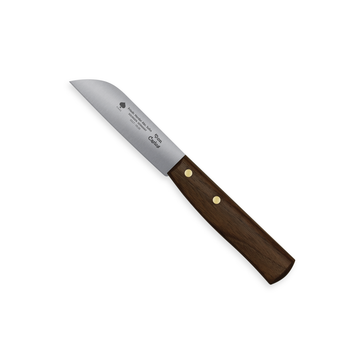 Erntemesser aus Carbonstahl mit Holzgriff, Gemüse, Gartenmesser aus Solingen für Gemüse- und Salaternte, Walnussgriff, 9 cm Klinge