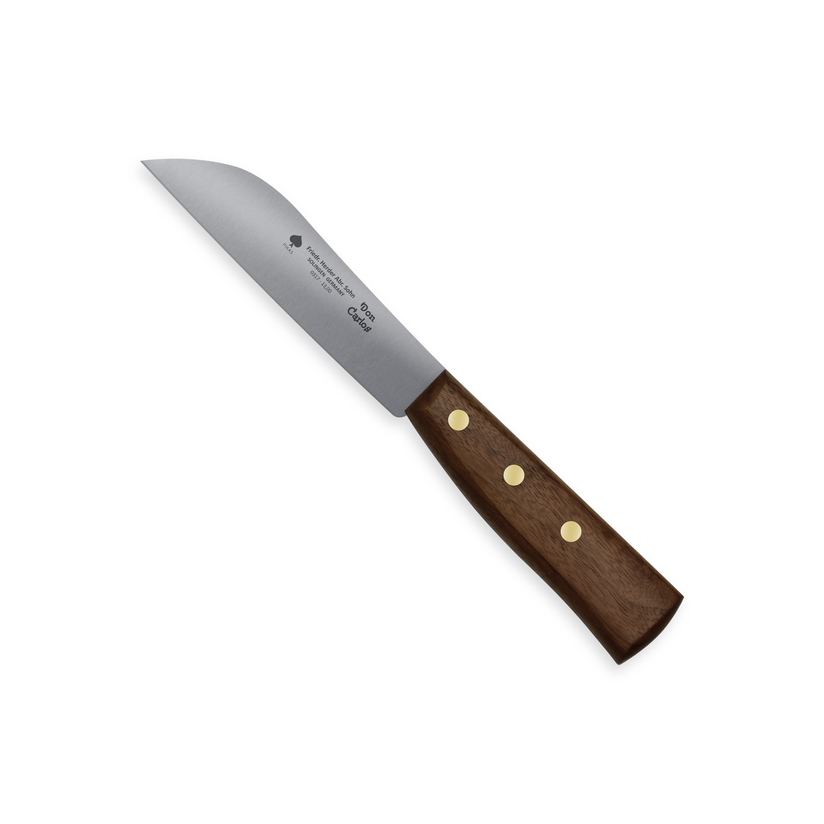 Erntemesser aus Carbonstahl mit Holzgriff, Gemüse, Gartenmesser aus Solingen für Gemüse- und Salaternte, Walnussgriff, 13 cm Klinge