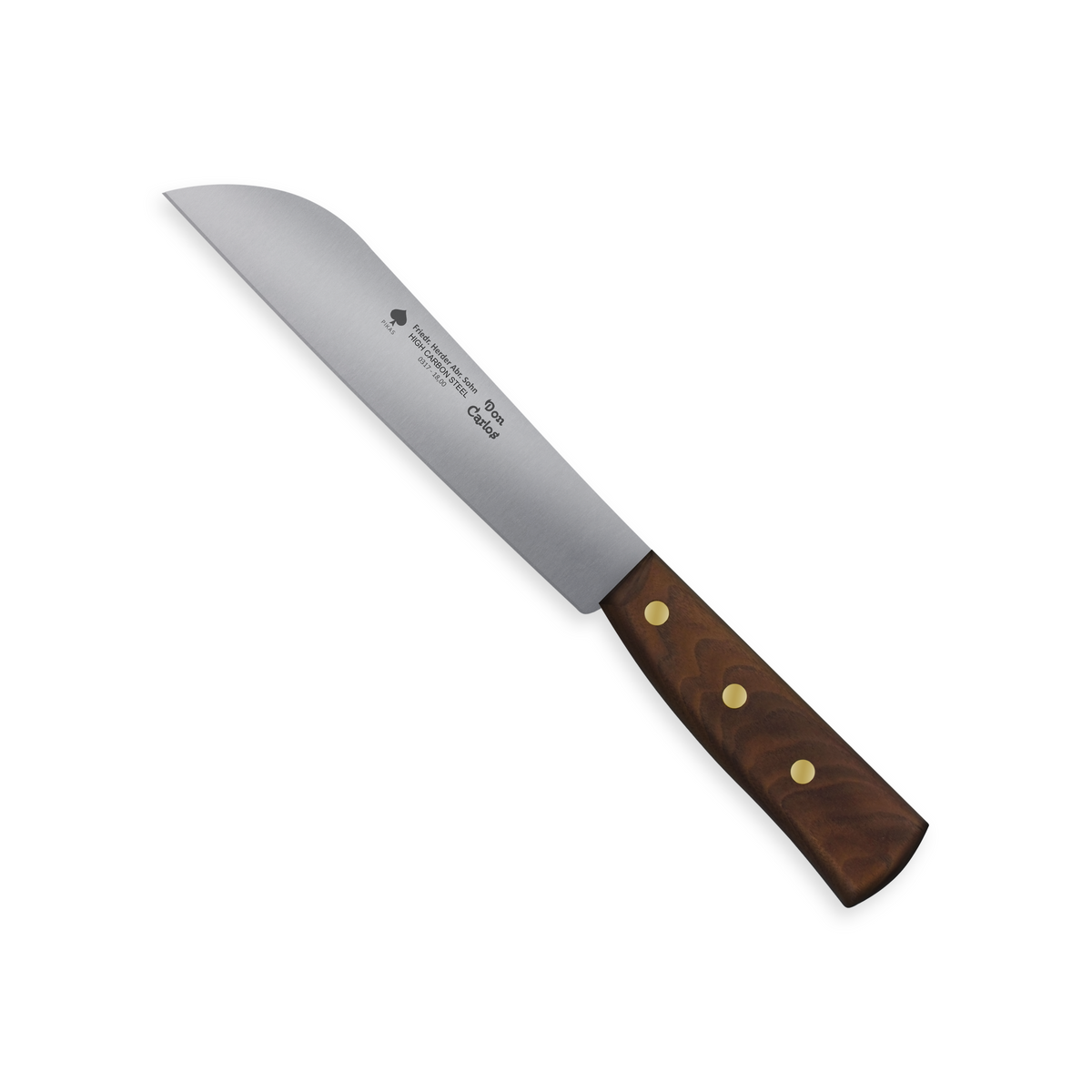 Erntemesser aus Carbonstahl mit Holzgriff, Gemüse, Gartenmesser aus Solingen für Gemüse- und Salaternte, Walnussgriff, 18 cm Klinge