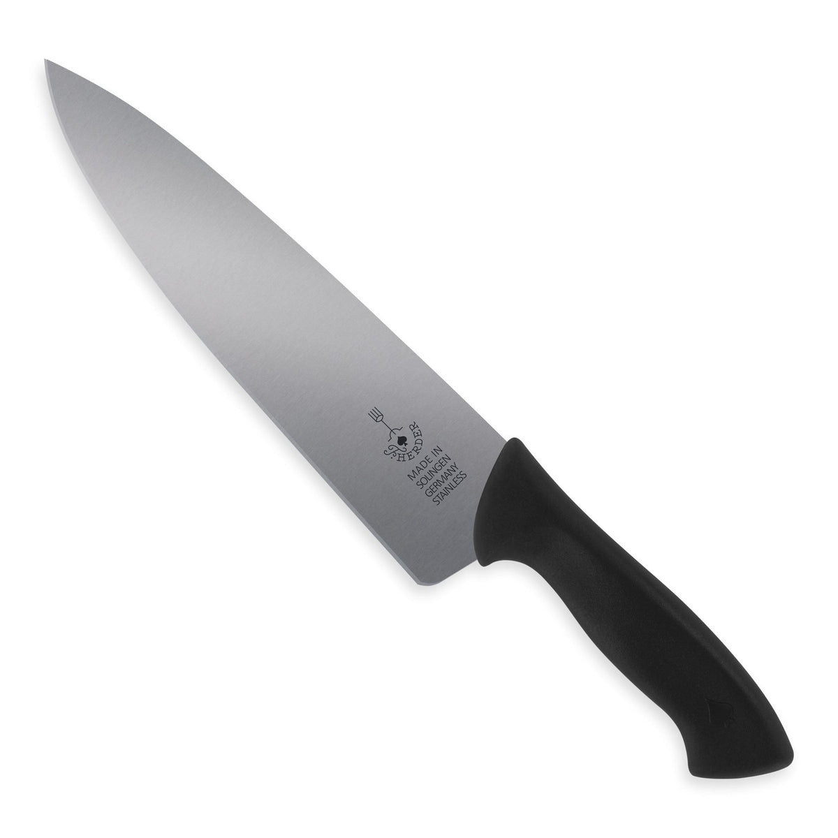 Arbeitsmesser mit Edelstahlklinge und schwarzem Griff als hochwertiges Küchenmesser für präzises Schneiden, 26 cm Klinge