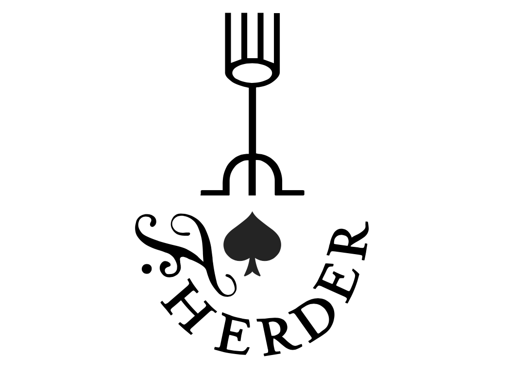 Logo F. Herder Solingen mit Gabel und Pik-Ass – zu den Exportklassikern seit 1802