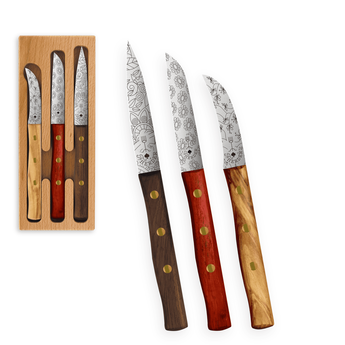 Zöppken Style 3er Set – rostfreie Klinge aus Solingen (Variante 3)